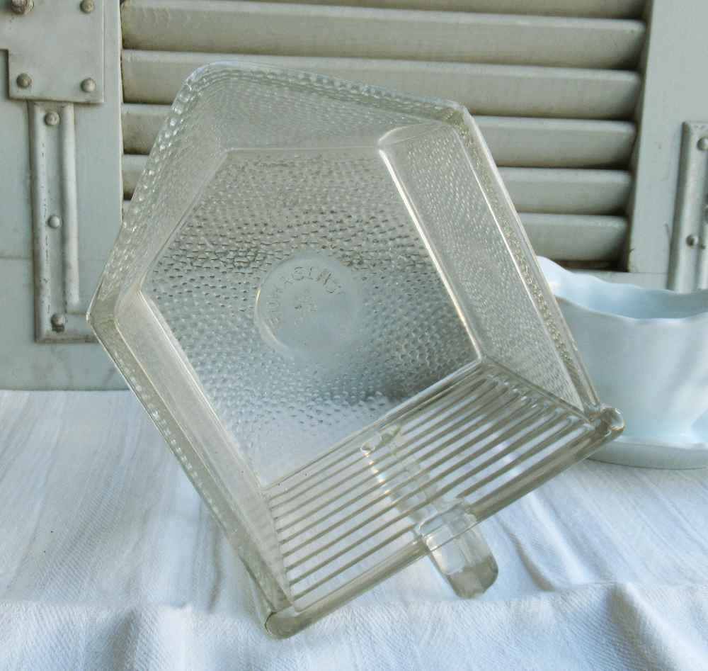 2-er-SET alte XL- Glasschütten RUHRGLAS - BLUE COTTAGE